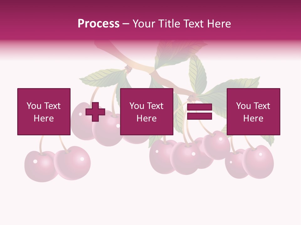 A Bunch Of Cherries On A Branch With Leaves PowerPoint Template