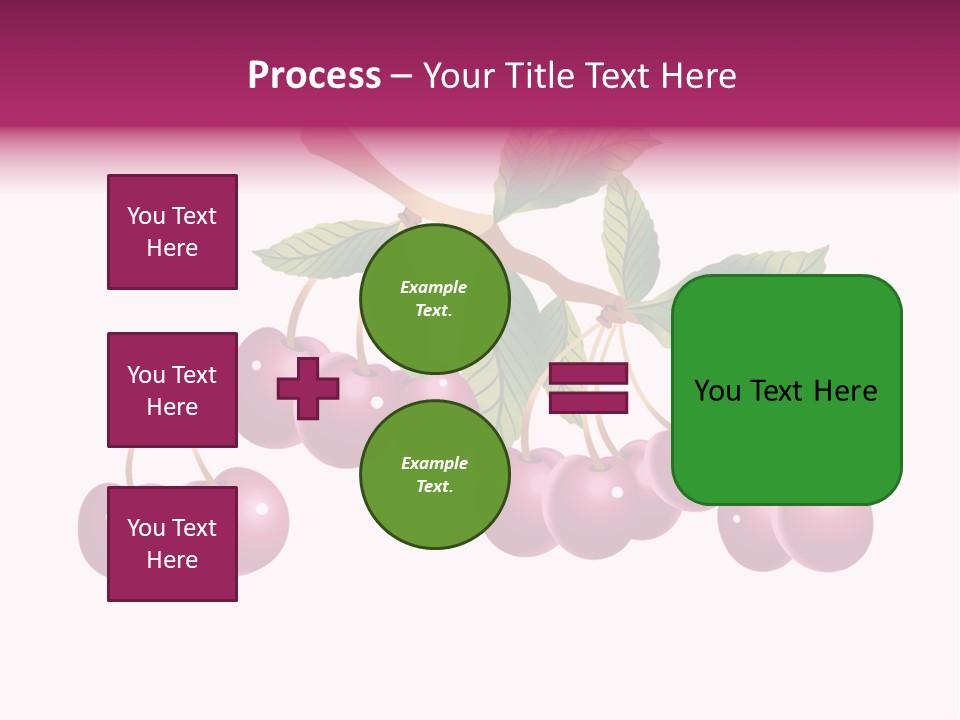 A Bunch Of Cherries On A Branch With Leaves PowerPoint Template