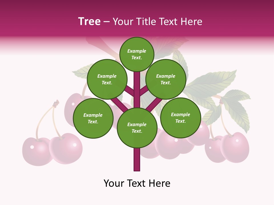 A Bunch Of Cherries On A Branch With Leaves PowerPoint Template