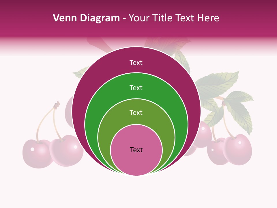 A Bunch Of Cherries On A Branch With Leaves PowerPoint Template
