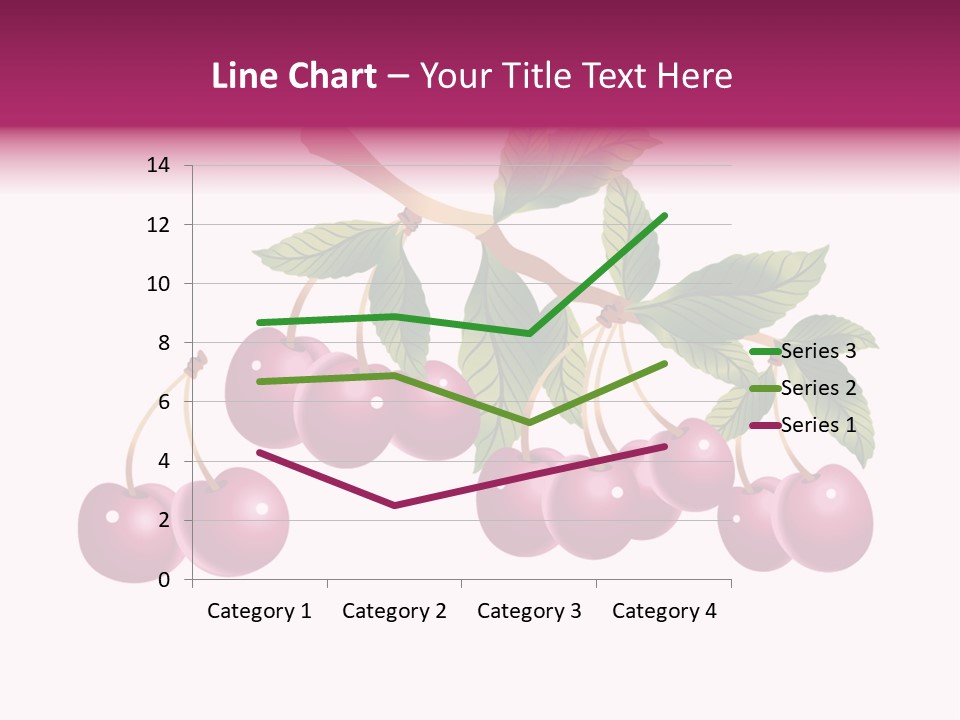 A Bunch Of Cherries On A Branch With Leaves PowerPoint Template
