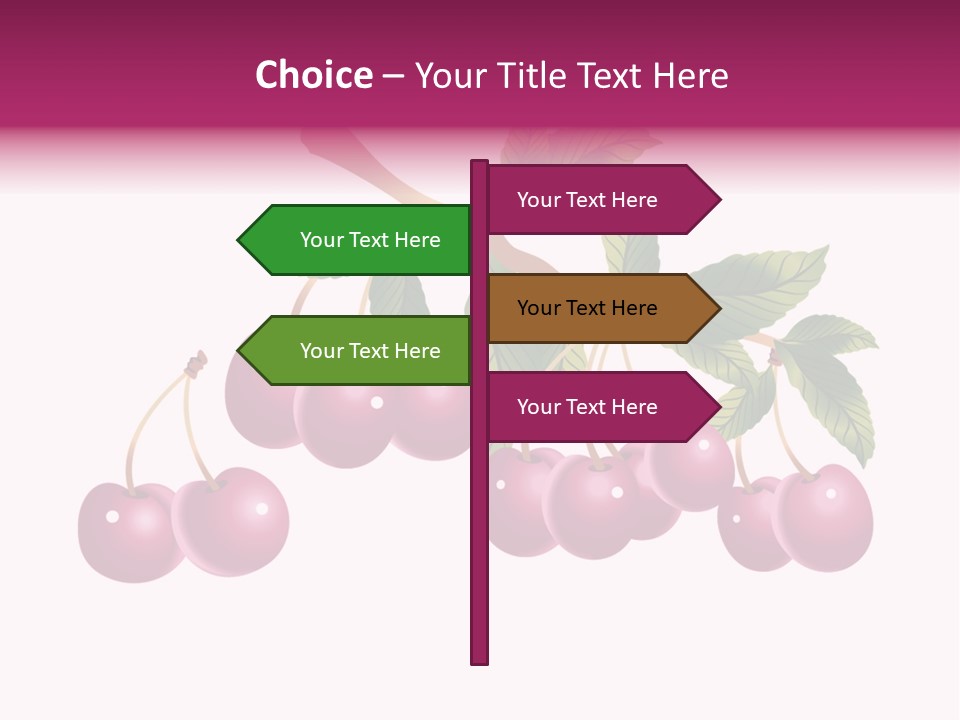 A Bunch Of Cherries On A Branch With Leaves PowerPoint Template