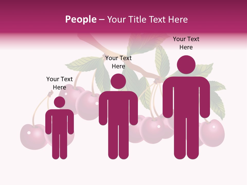 A Bunch Of Cherries On A Branch With Leaves PowerPoint Template