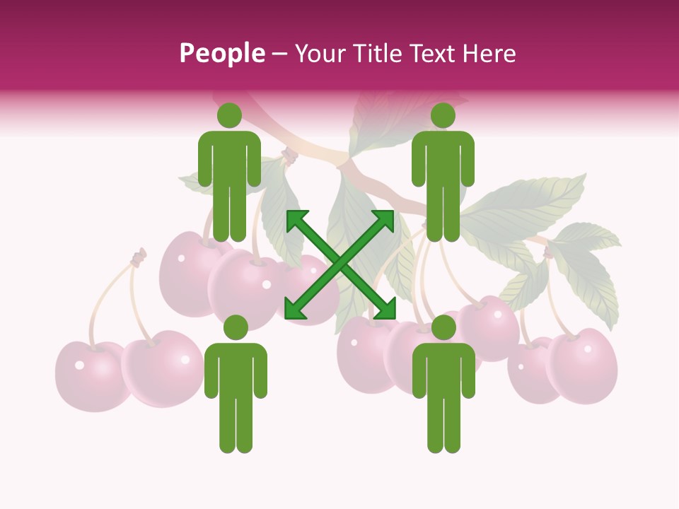 A Bunch Of Cherries On A Branch With Leaves PowerPoint Template