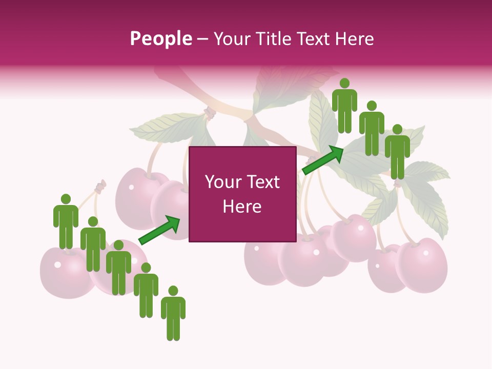 A Bunch Of Cherries On A Branch With Leaves PowerPoint Template