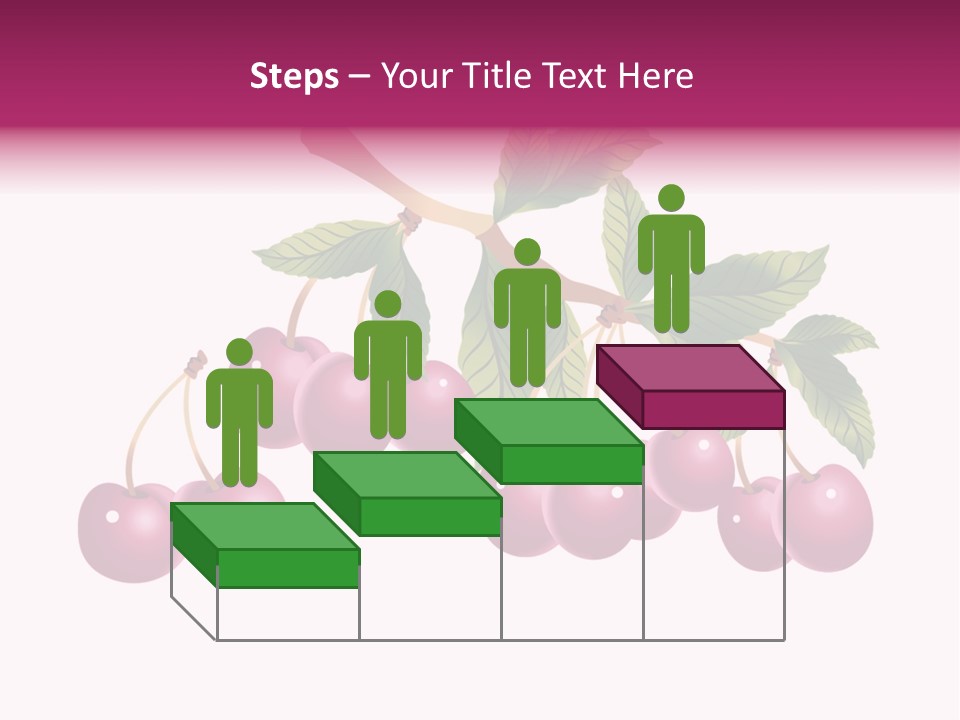 A Bunch Of Cherries On A Branch With Leaves PowerPoint Template