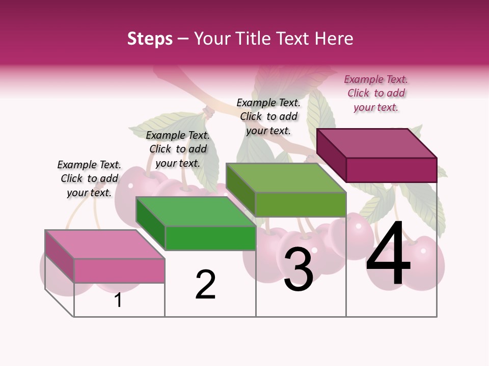 A Bunch Of Cherries On A Branch With Leaves PowerPoint Template