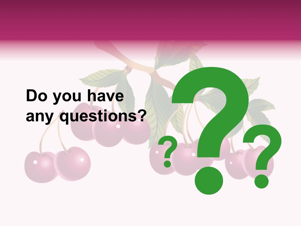 A Bunch Of Cherries On A Branch With Leaves PowerPoint Template