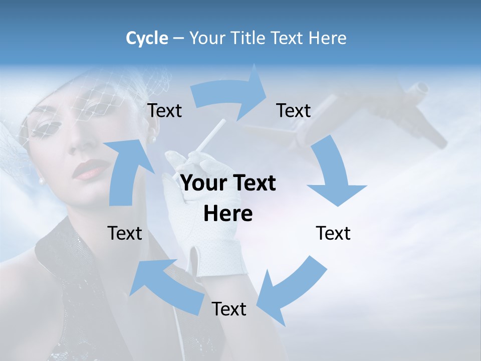 Cloud Female Flying PowerPoint Template