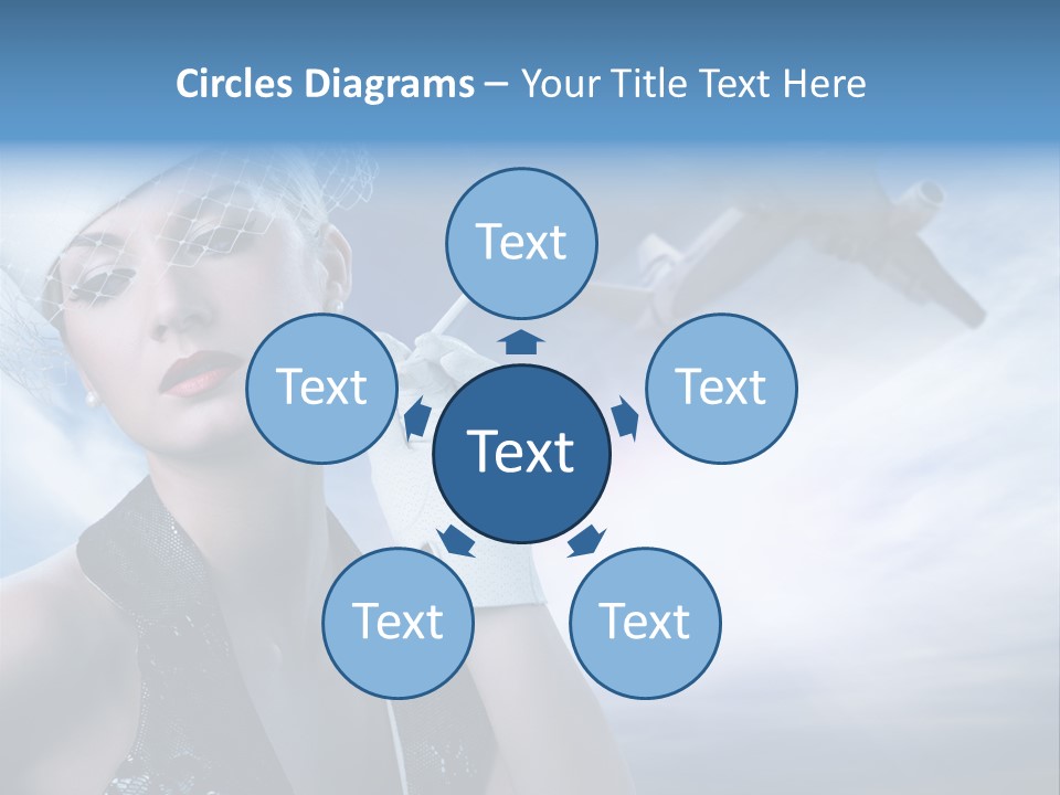 Cloud Female Flying PowerPoint Template