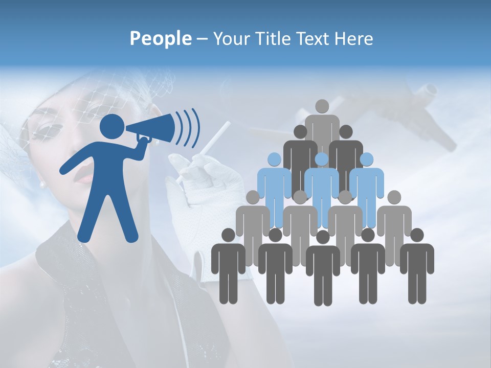 Cloud Female Flying PowerPoint Template