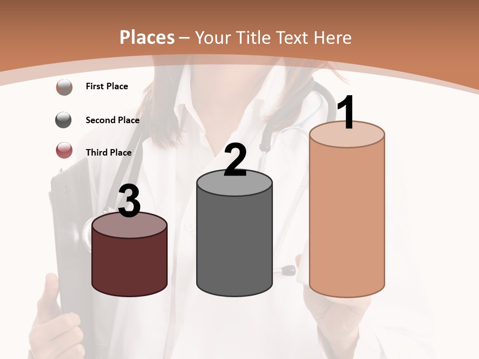 A Woman Doctor With A Stethoscope In Her Hand PowerPoint Template