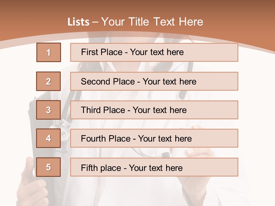 A Woman Doctor With A Stethoscope In Her Hand PowerPoint Template
