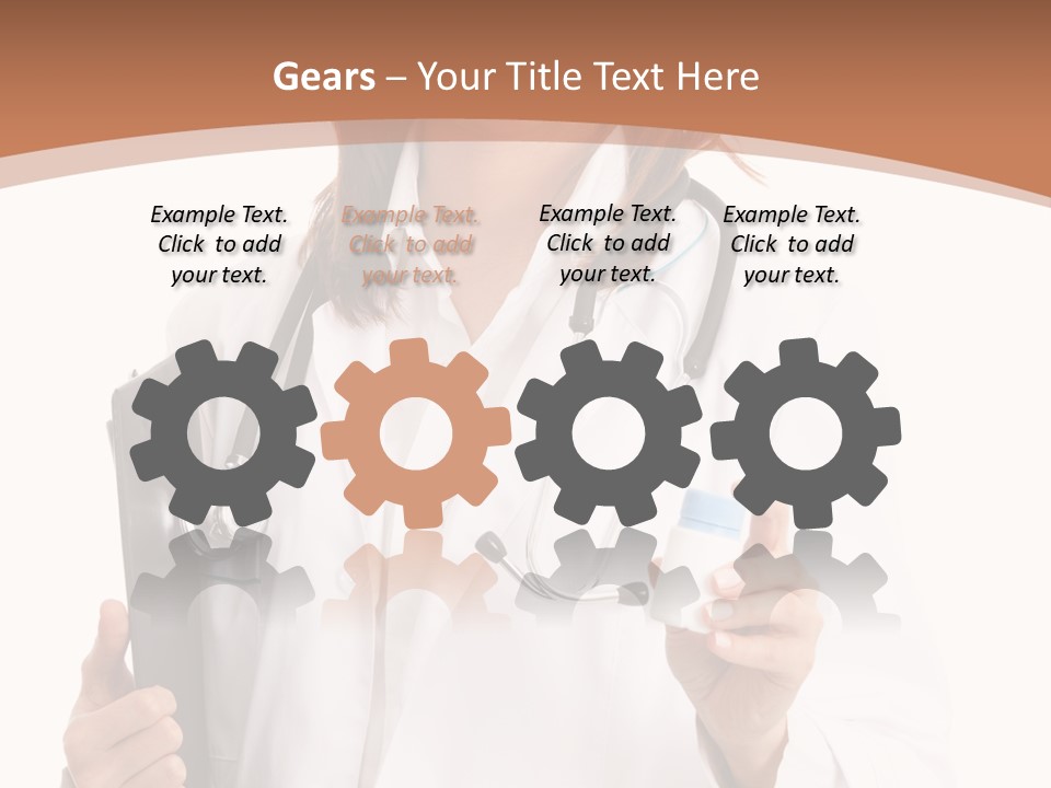 A Woman Doctor With A Stethoscope In Her Hand PowerPoint Template