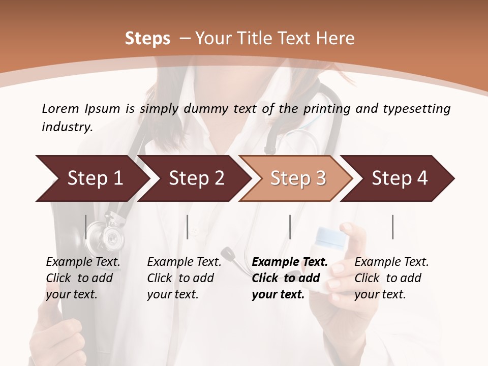 A Woman Doctor With A Stethoscope In Her Hand PowerPoint Template