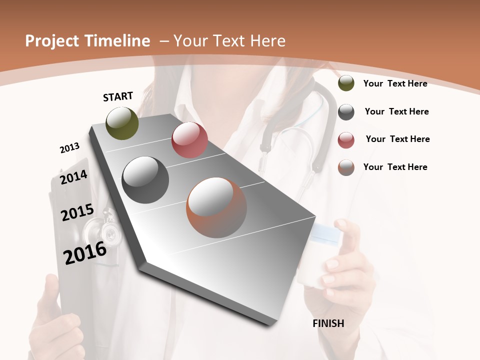 A Woman Doctor With A Stethoscope In Her Hand PowerPoint Template