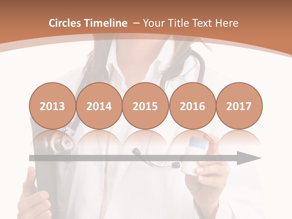 A Woman Doctor With A Stethoscope In Her Hand PowerPoint Template