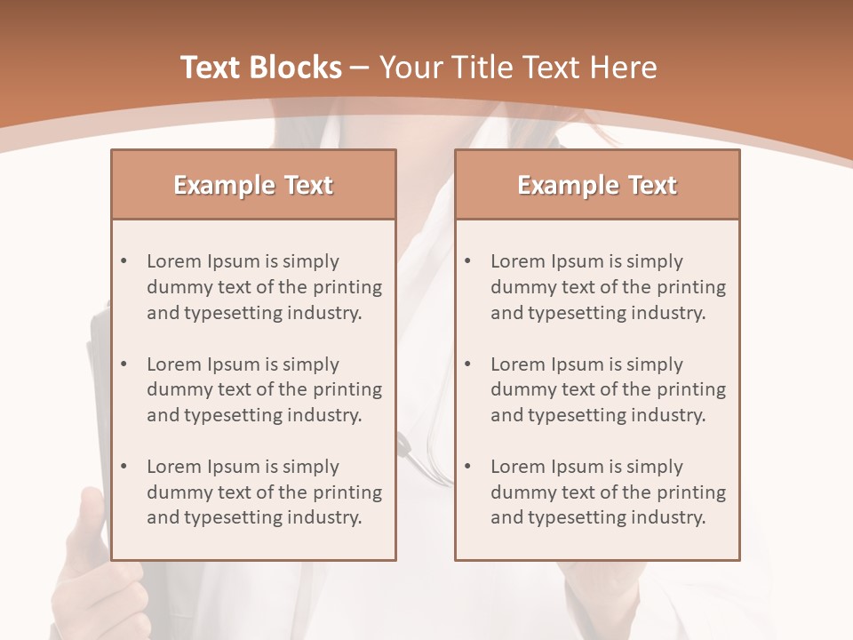 A Woman Doctor With A Stethoscope In Her Hand PowerPoint Template
