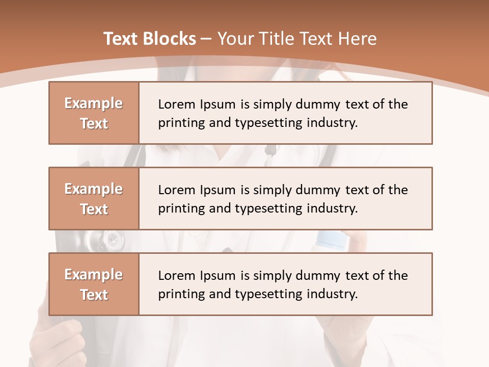 A Woman Doctor With A Stethoscope In Her Hand PowerPoint Template