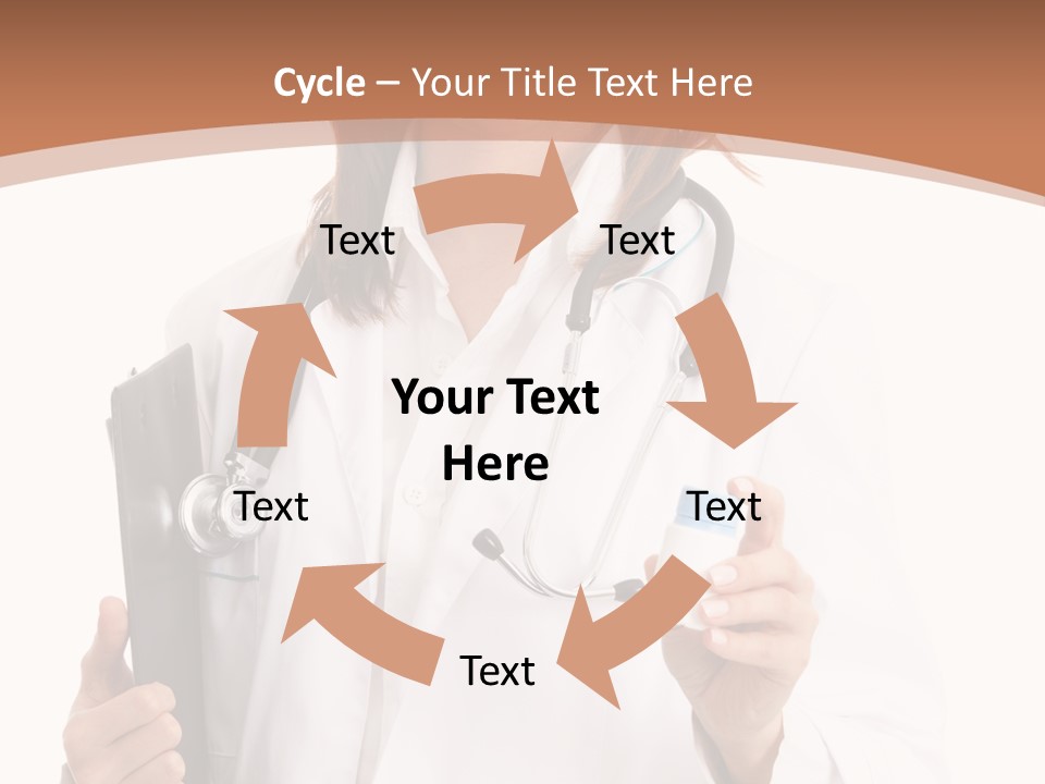 A Woman Doctor With A Stethoscope In Her Hand PowerPoint Template