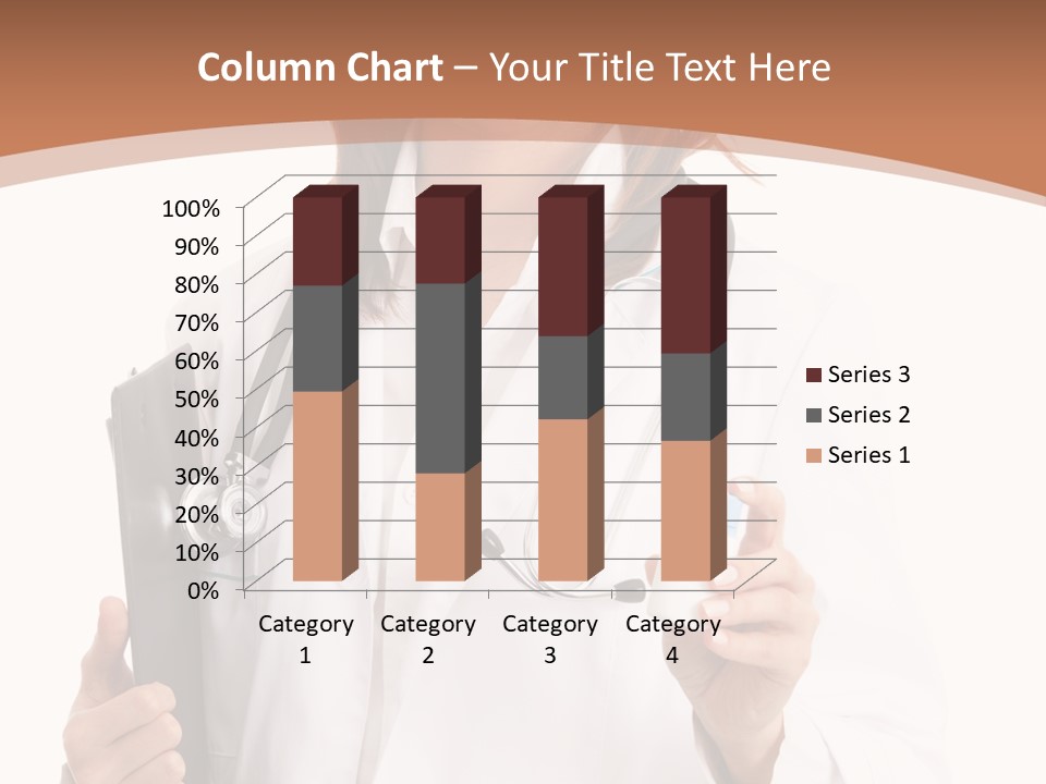 A Woman Doctor With A Stethoscope In Her Hand PowerPoint Template