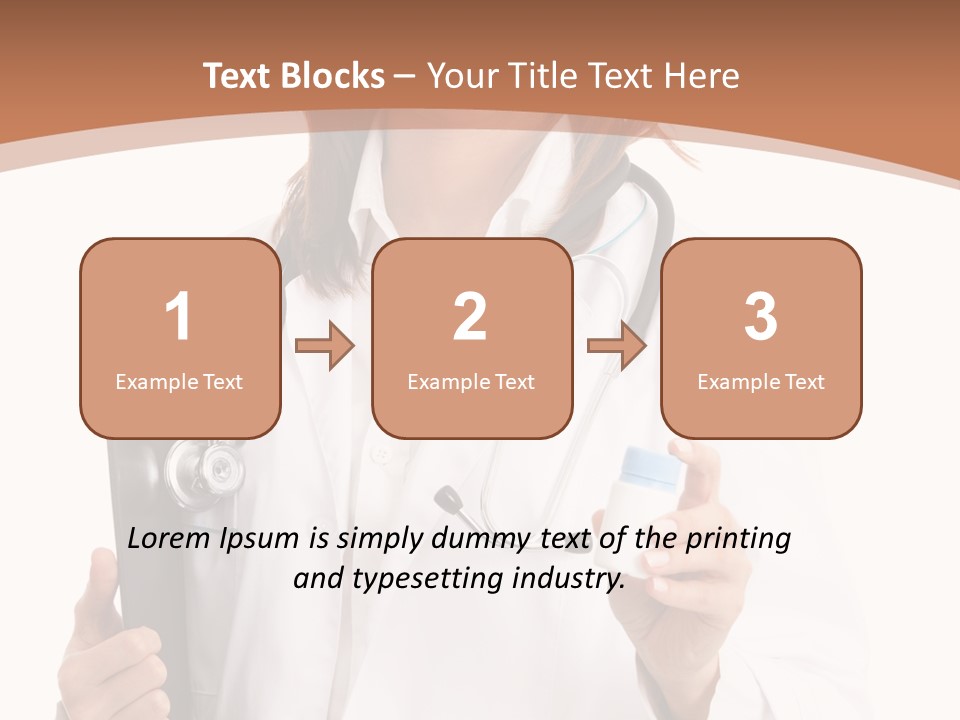 A Woman Doctor With A Stethoscope In Her Hand PowerPoint Template