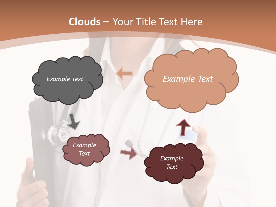 A Woman Doctor With A Stethoscope In Her Hand PowerPoint Template