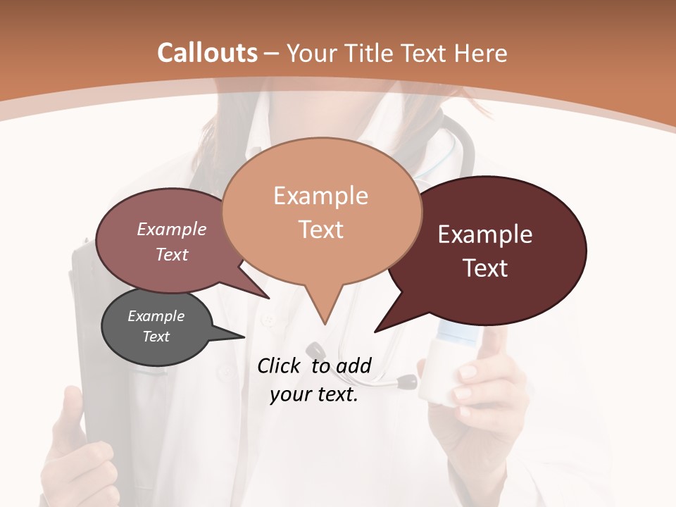 A Woman Doctor With A Stethoscope In Her Hand PowerPoint Template