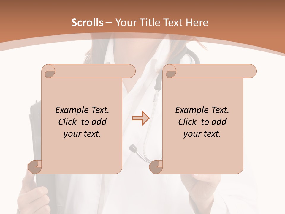 A Woman Doctor With A Stethoscope In Her Hand PowerPoint Template