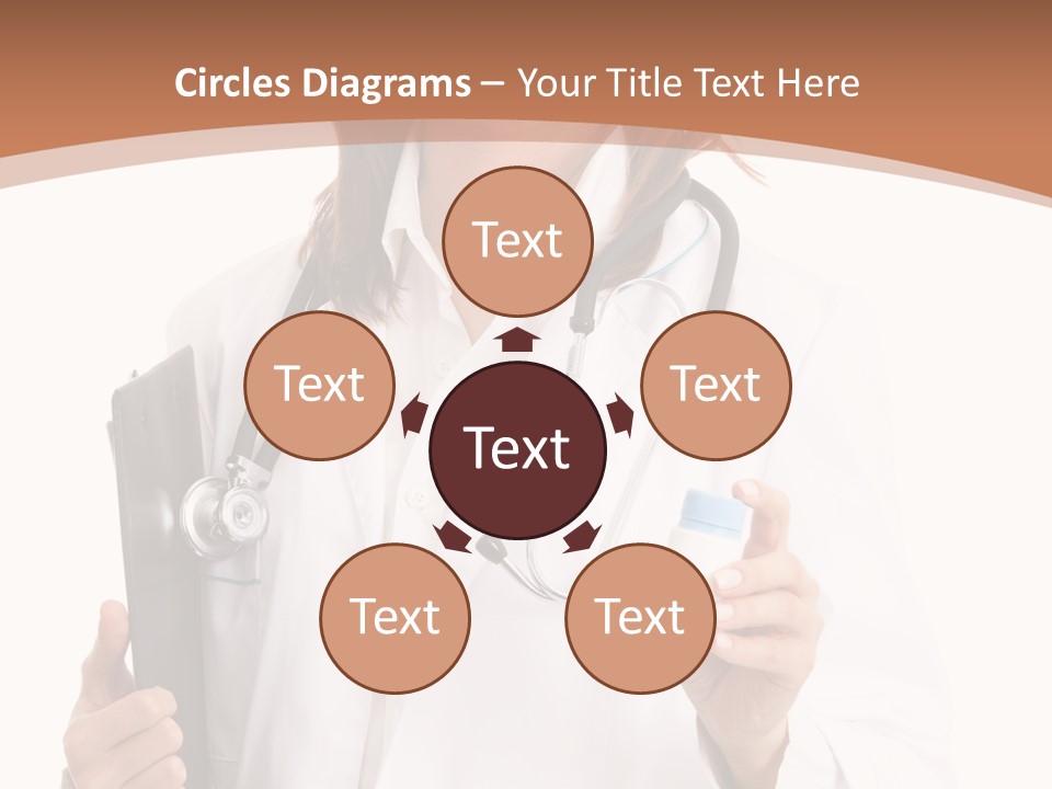 A Woman Doctor With A Stethoscope In Her Hand PowerPoint Template