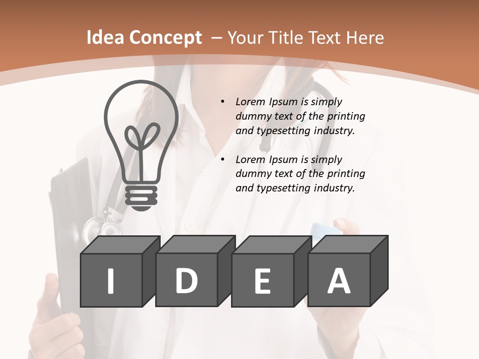 A Woman Doctor With A Stethoscope In Her Hand PowerPoint Template