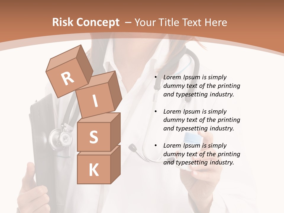 A Woman Doctor With A Stethoscope In Her Hand PowerPoint Template