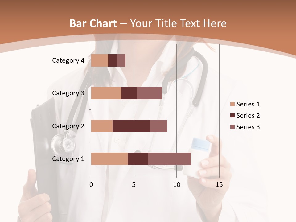 A Woman Doctor With A Stethoscope In Her Hand PowerPoint Template