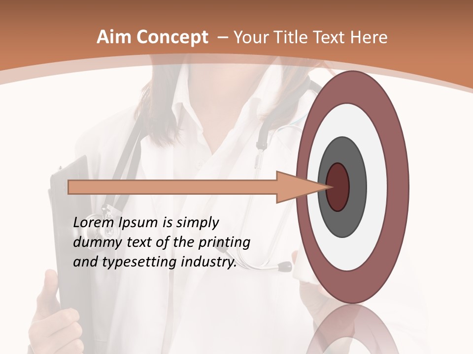 A Woman Doctor With A Stethoscope In Her Hand PowerPoint Template