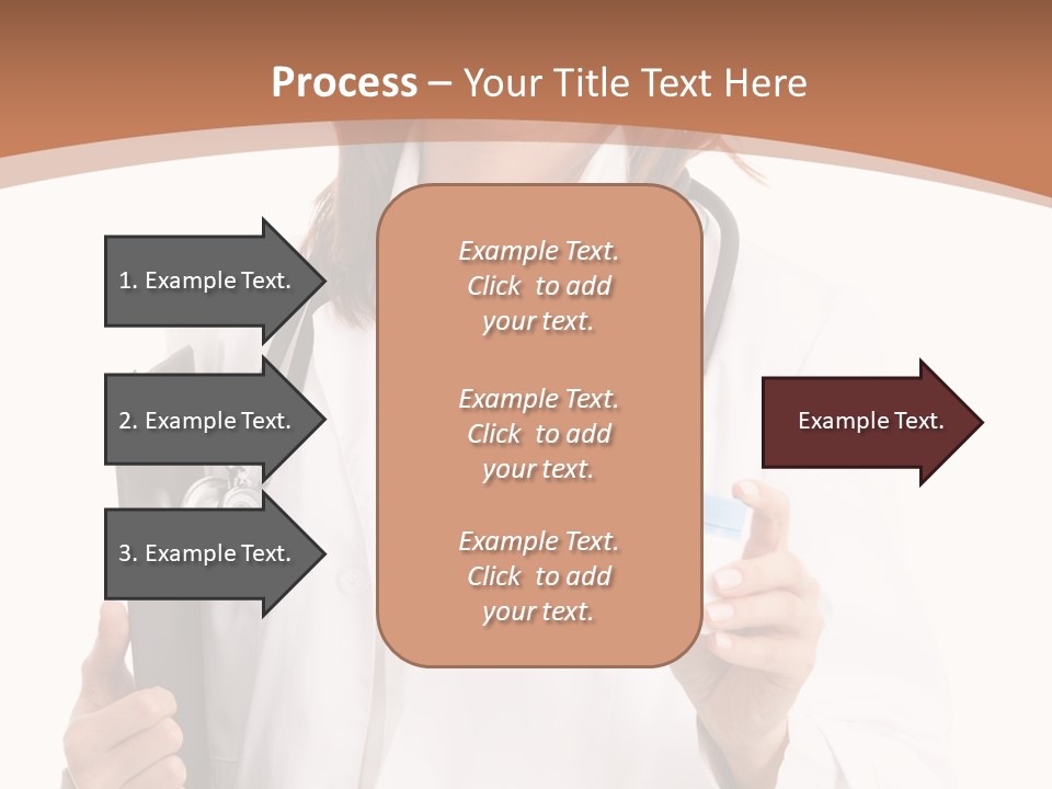 A Woman Doctor With A Stethoscope In Her Hand PowerPoint Template