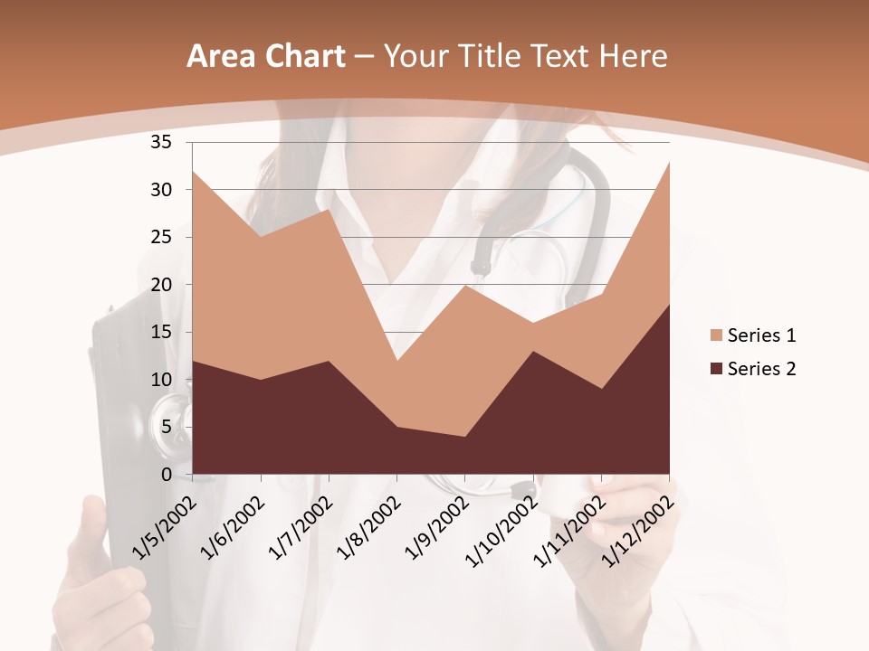 A Woman Doctor With A Stethoscope In Her Hand PowerPoint Template