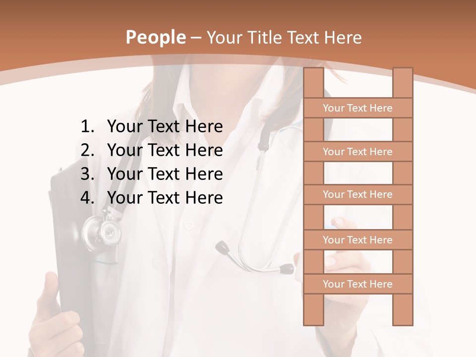 A Woman Doctor With A Stethoscope In Her Hand PowerPoint Template