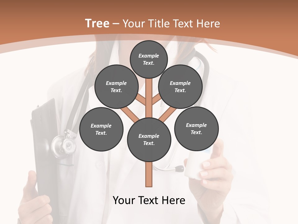 A Woman Doctor With A Stethoscope In Her Hand PowerPoint Template