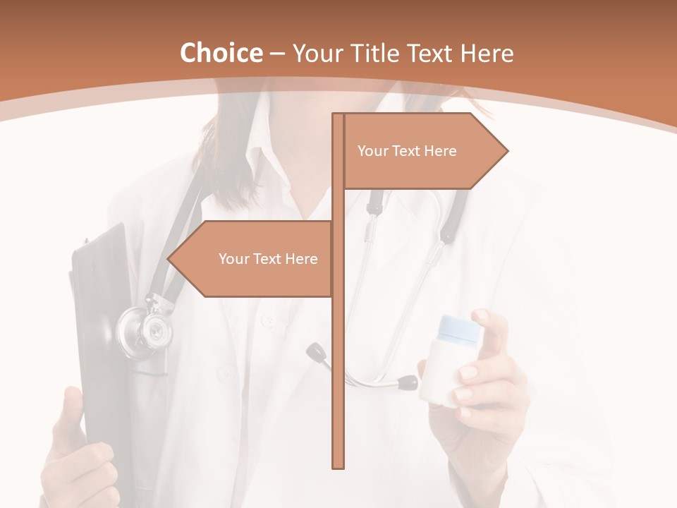 A Woman Doctor With A Stethoscope In Her Hand PowerPoint Template