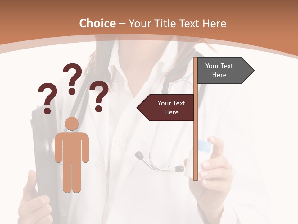 A Woman Doctor With A Stethoscope In Her Hand PowerPoint Template