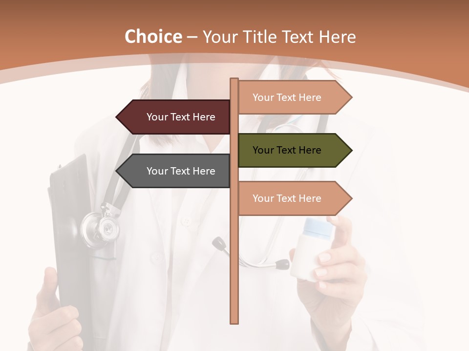 A Woman Doctor With A Stethoscope In Her Hand PowerPoint Template