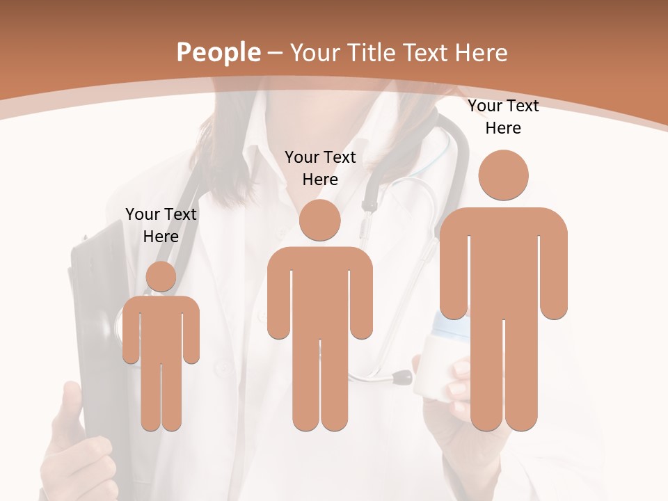 A Woman Doctor With A Stethoscope In Her Hand PowerPoint Template