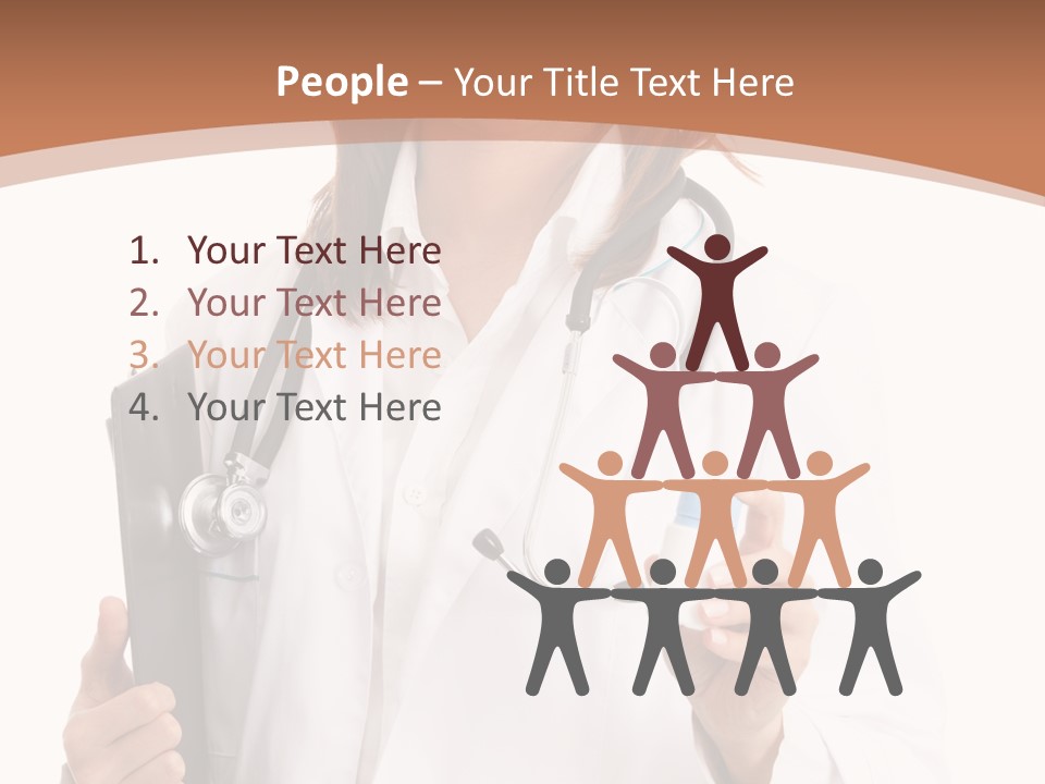 A Woman Doctor With A Stethoscope In Her Hand PowerPoint Template