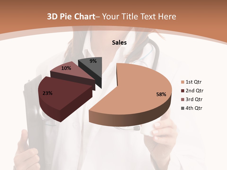 A Woman Doctor With A Stethoscope In Her Hand PowerPoint Template