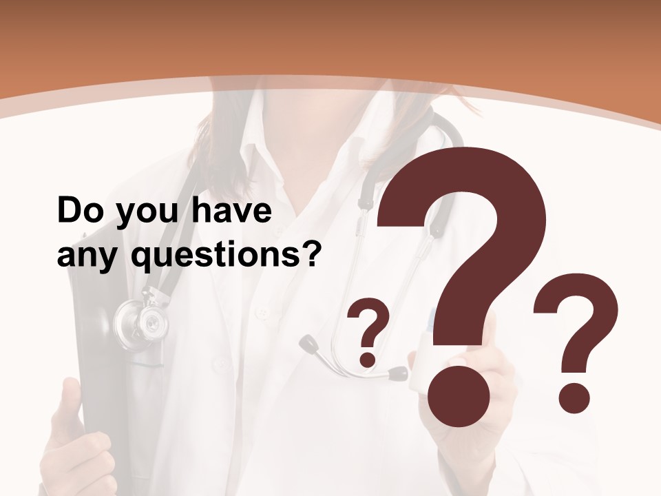 A Woman Doctor With A Stethoscope In Her Hand PowerPoint Template