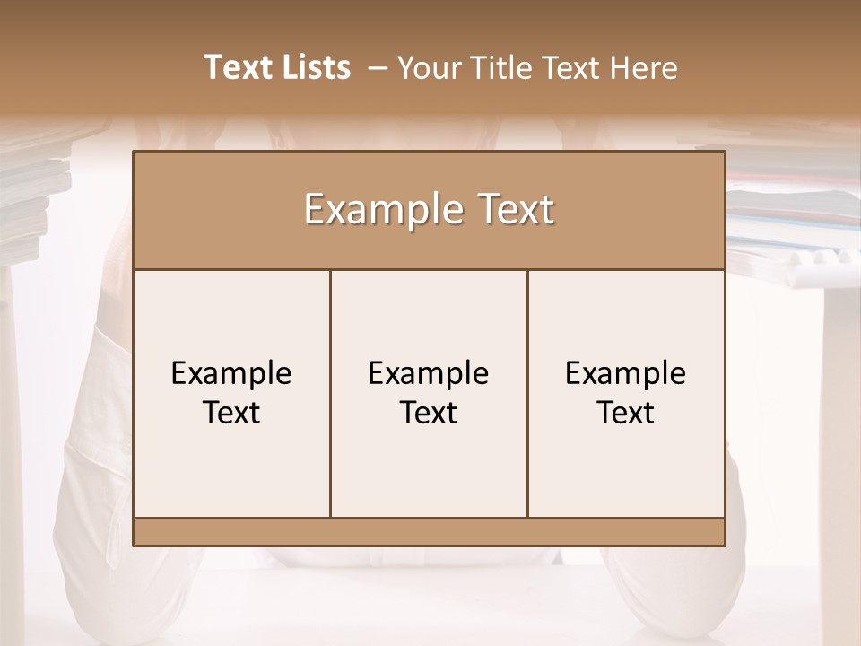 A Woman Sitting At A Desk With A Pile Of Papers PowerPoint Template