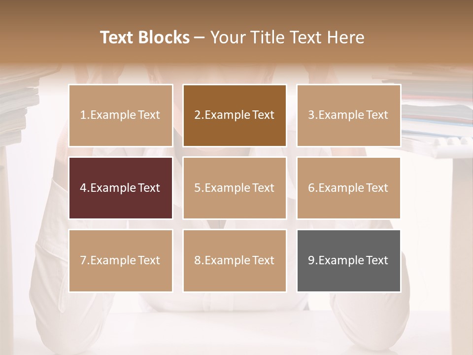 A Woman Sitting At A Desk With A Pile Of Papers PowerPoint Template