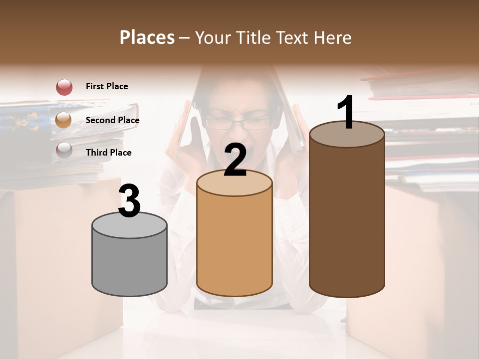 Manager Caucasian Pile PowerPoint Template