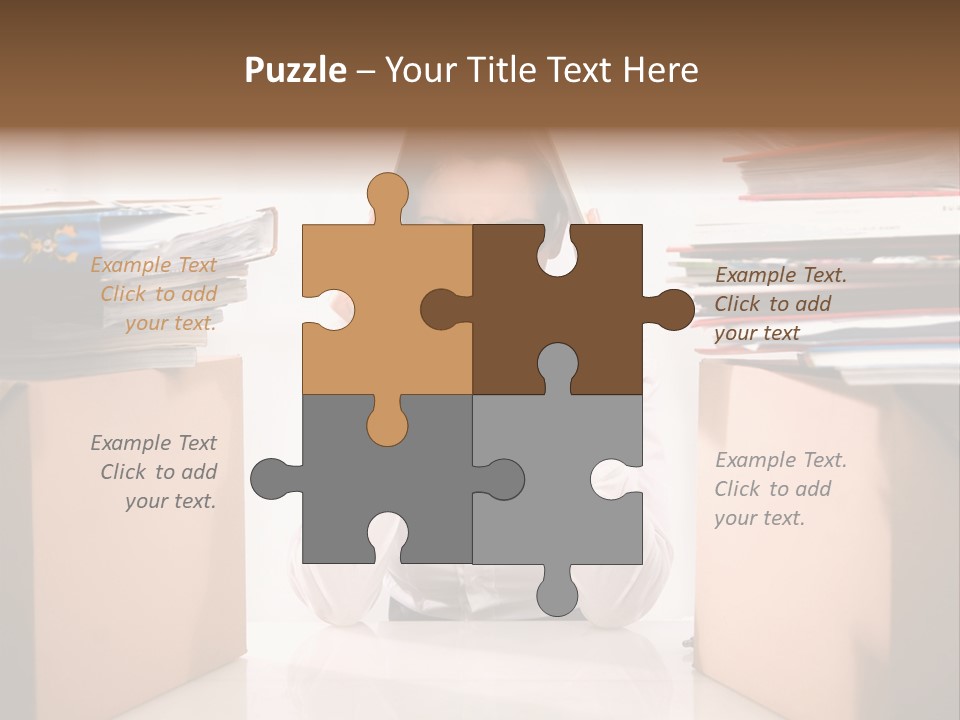 Manager Caucasian Pile PowerPoint Template