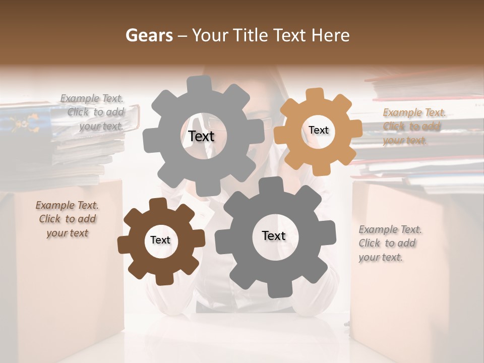 Manager Caucasian Pile PowerPoint Template